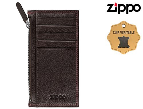 BI-FOLD WALLET ZIPPO MARRON BROWN RANGE  (1)