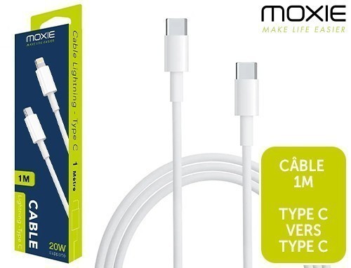CABLE CHARGE MOXIE TYPE C VERS TYPE C 1M 3A (1)