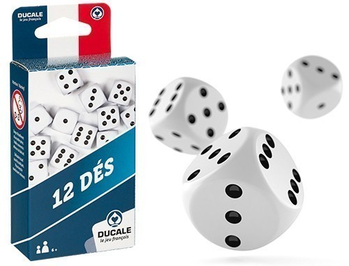 BLISTER DE 12 DES 18 MM IVOIRE (12)