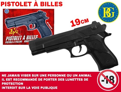 PISTOLET BILLES ABS 19CM   DE 18 ANS