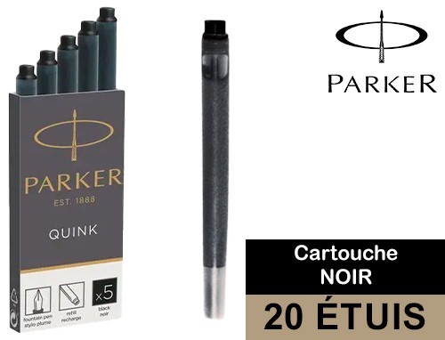 PARKER ETUI 5 CARTOUCHE D'ENCRE NOIR (20)