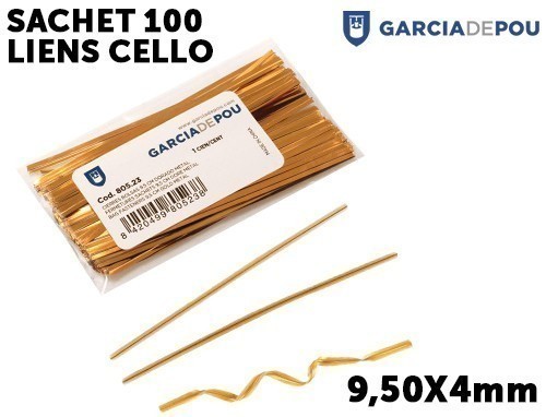 SACHET 100 LIENS CELLO 95CMx4MM KRAFT