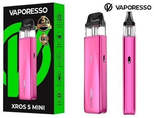 KIT XROS 5 MINI VAPORESSO 1500 Mha ROSE ROUGE