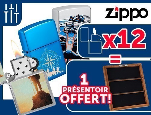 OFFRE PRESENTOIR ZIPPO 12 PIECES