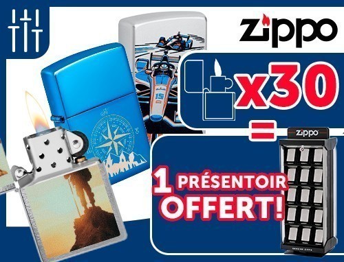 OFFRE PRESENTOIR ZIPPO 30 PIECES