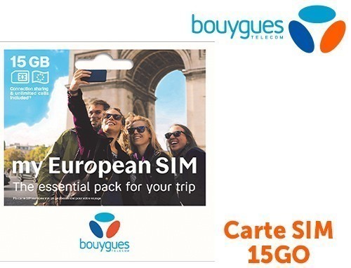 *CARTE SIM BOUYGUES 15GO  MY EUROPEAN SIM  (1)