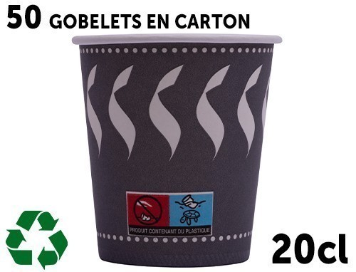 PAQUET 50 GOBELETS EN CARTON DECOR 20CL (20)