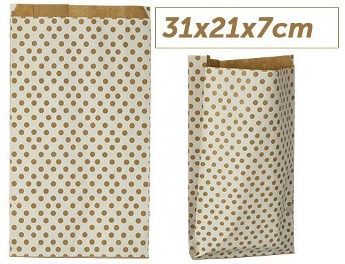PAQUET 50 SACS KRAFT POIS FD BLANC 37x21x7cm (1)