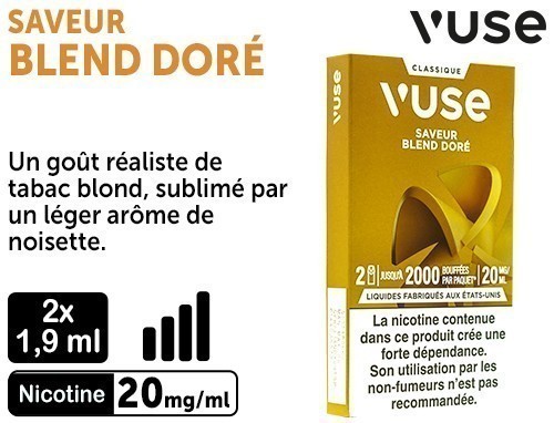 VUSE PRO BLEND DORÉE 20 MG 2 PODS