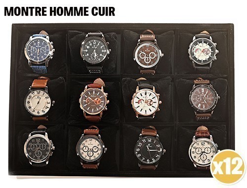 MONTRE HOMME CUIR ASSORT (12)