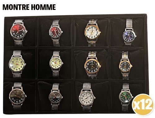 MONTRE HOMME BRACELET EXTENSIBLE ASSORT (12)