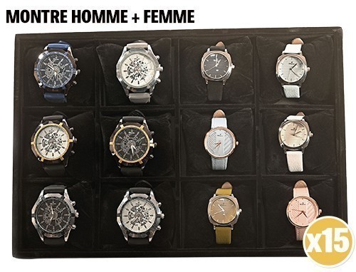 MONTRE HOMME   FEMME COULEUR ASSORT (12)