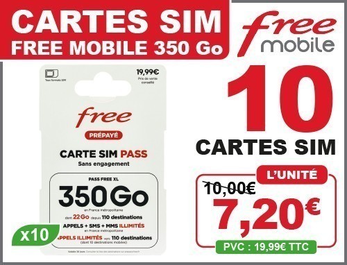 Offre Free Mobile 2026 Cartes Sim 350 Go