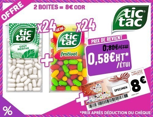 Offre Tic Tac T1 24 Menthe 24 Festival Égale Odr
