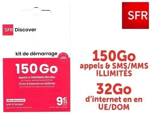 Carte Sim Sfr Discover 150 Go Appels Sms Illi. (1)