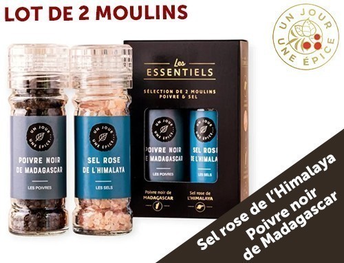 Lot 2 Moulins Poivre Madagascar Sel Himalaya