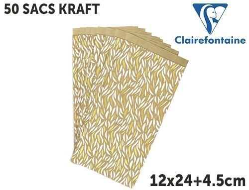 Paquet 50 Sacs Kraft Vagues 12X24 4.5Cm (1)