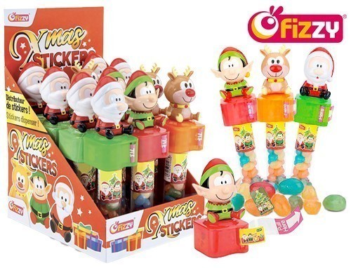 Fizzy Xmas Stickers (Display. 12)
