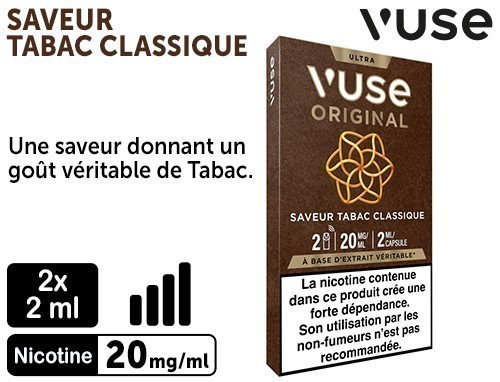 2 Capsules Ultra Tabac Classique 20 Mg Ml